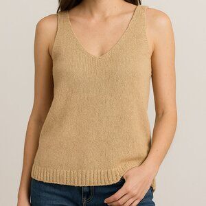 DYI Women's Sweater Tank Top Beige Size Medium